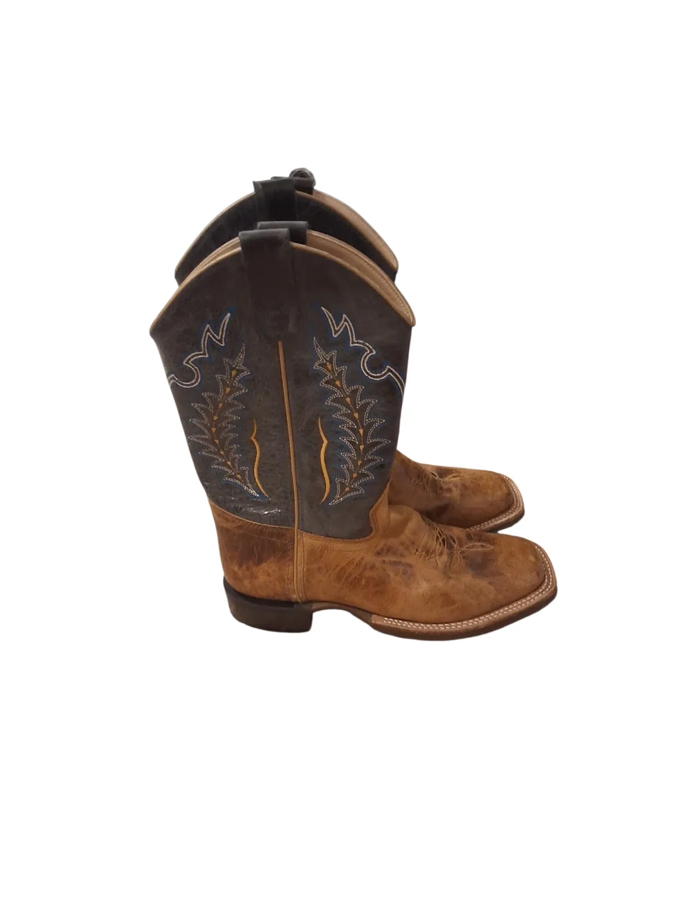 Old West Kids Two-Tone Brown and Black Western Boots